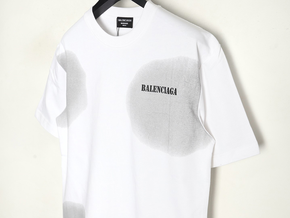 Balenciaga Back mottled multi-line lettering short sleeves