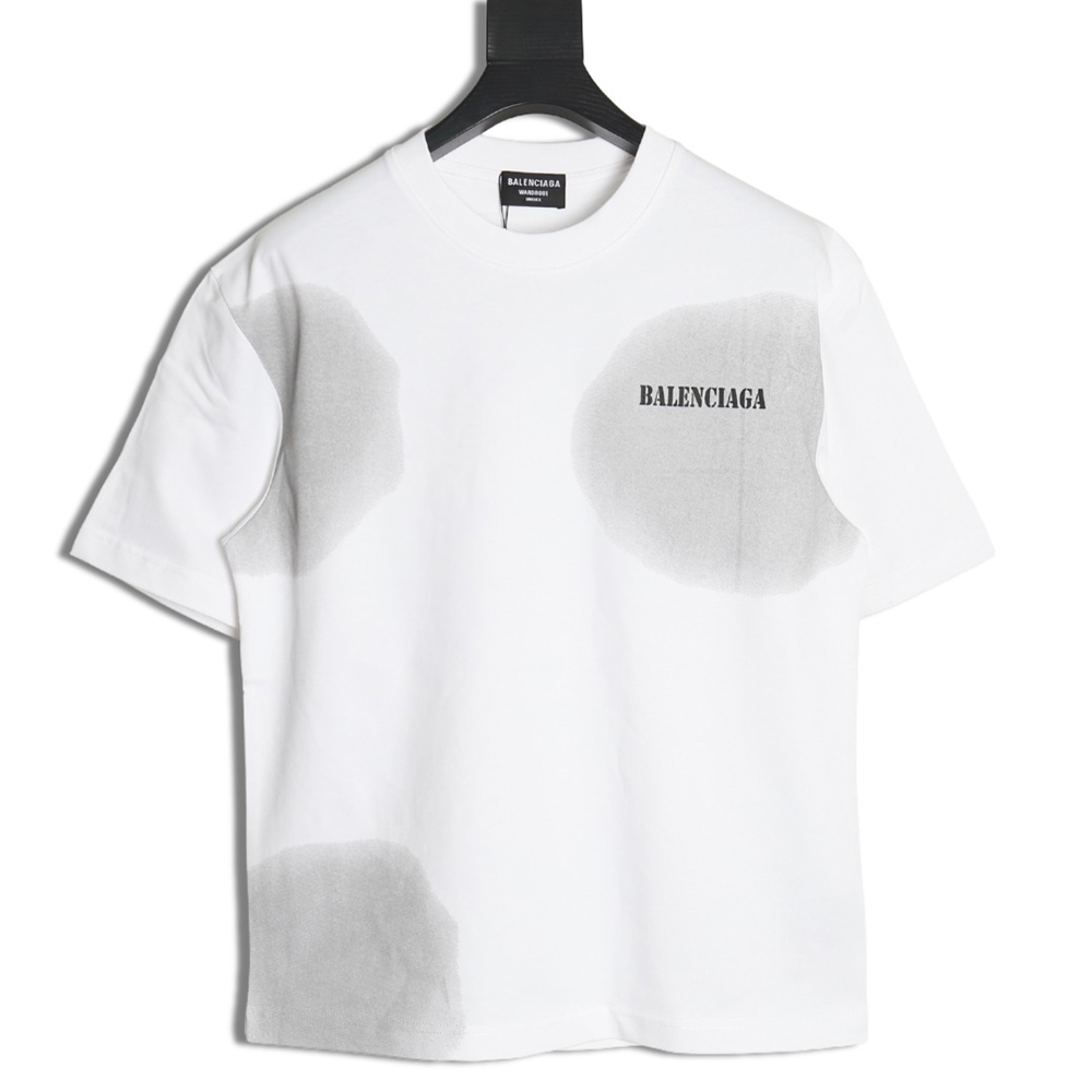 Balenciaga Back mottled multi-line lettering short sleeves