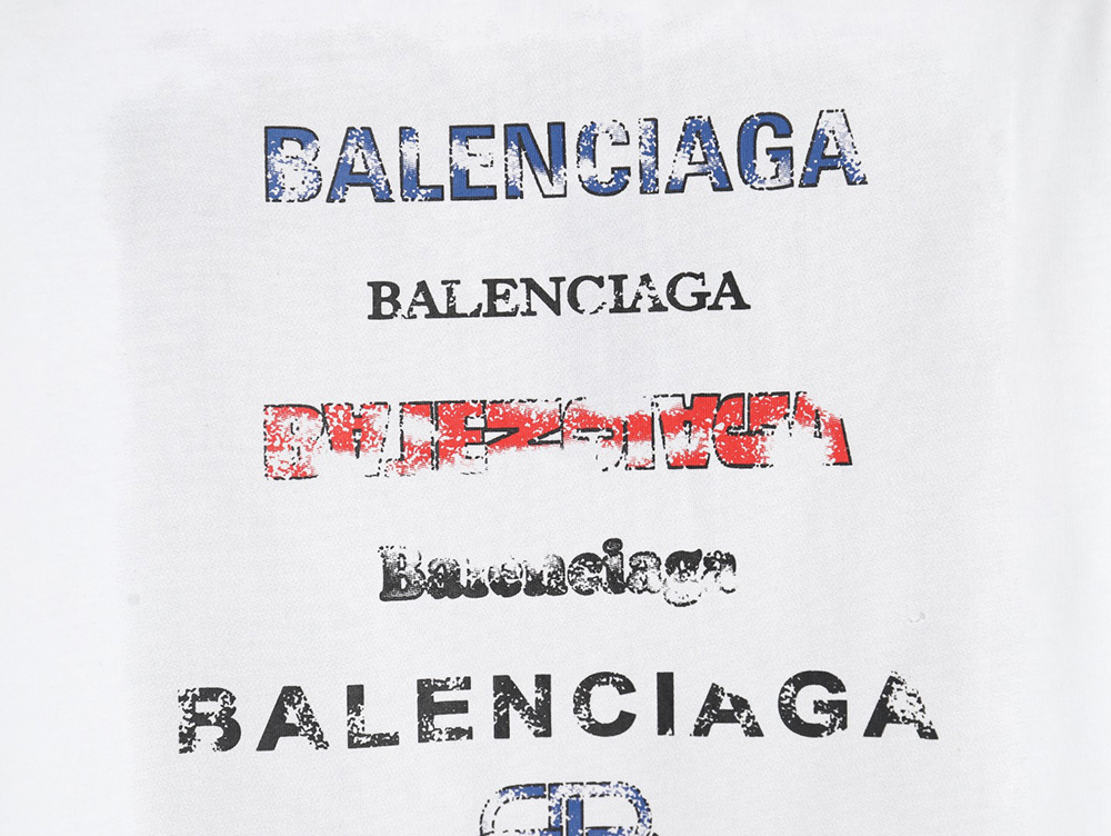 Balenciaga Back mottled multi-line lettering short sleeves