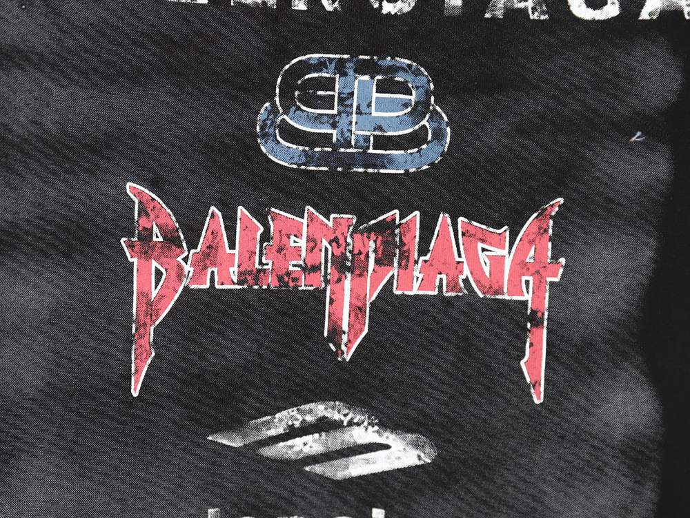 Balenciaga Back mottled multi-line lettering short sleeves TSK1