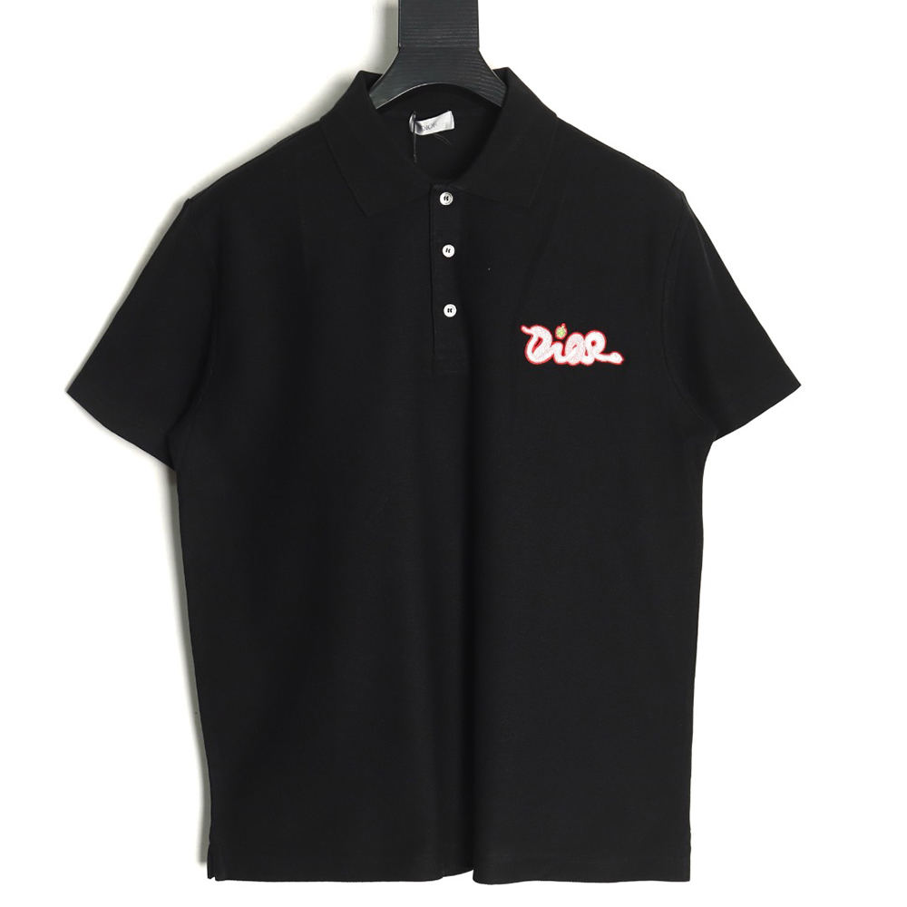 Dior & KAWS Year of the Snake logo short-sleeved polo shirt TSK1