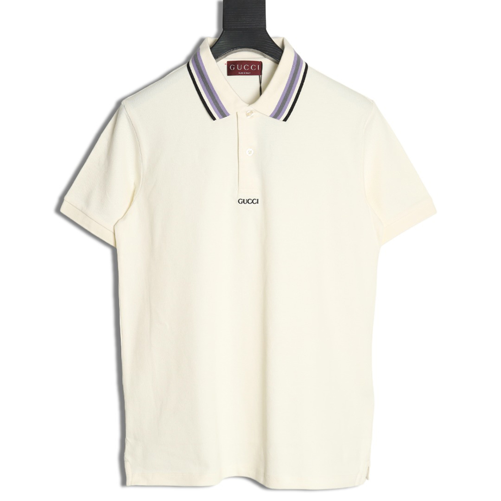 Gucci simple lettering short-sleeved POLO shirt