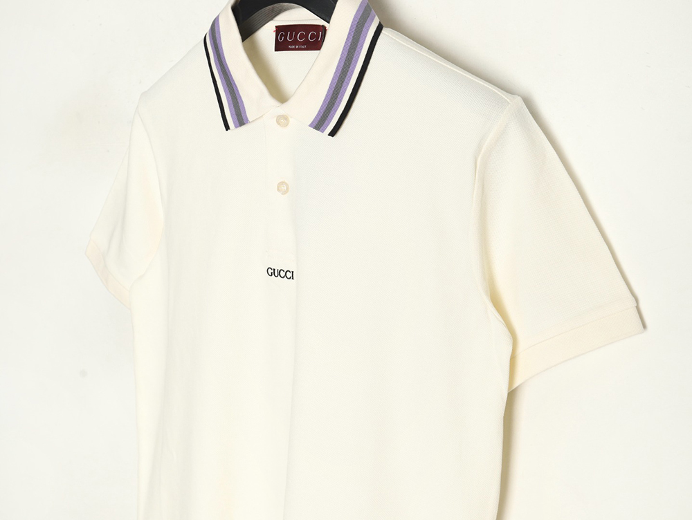 Gucci simple lettering short-sleeved POLO shirt
