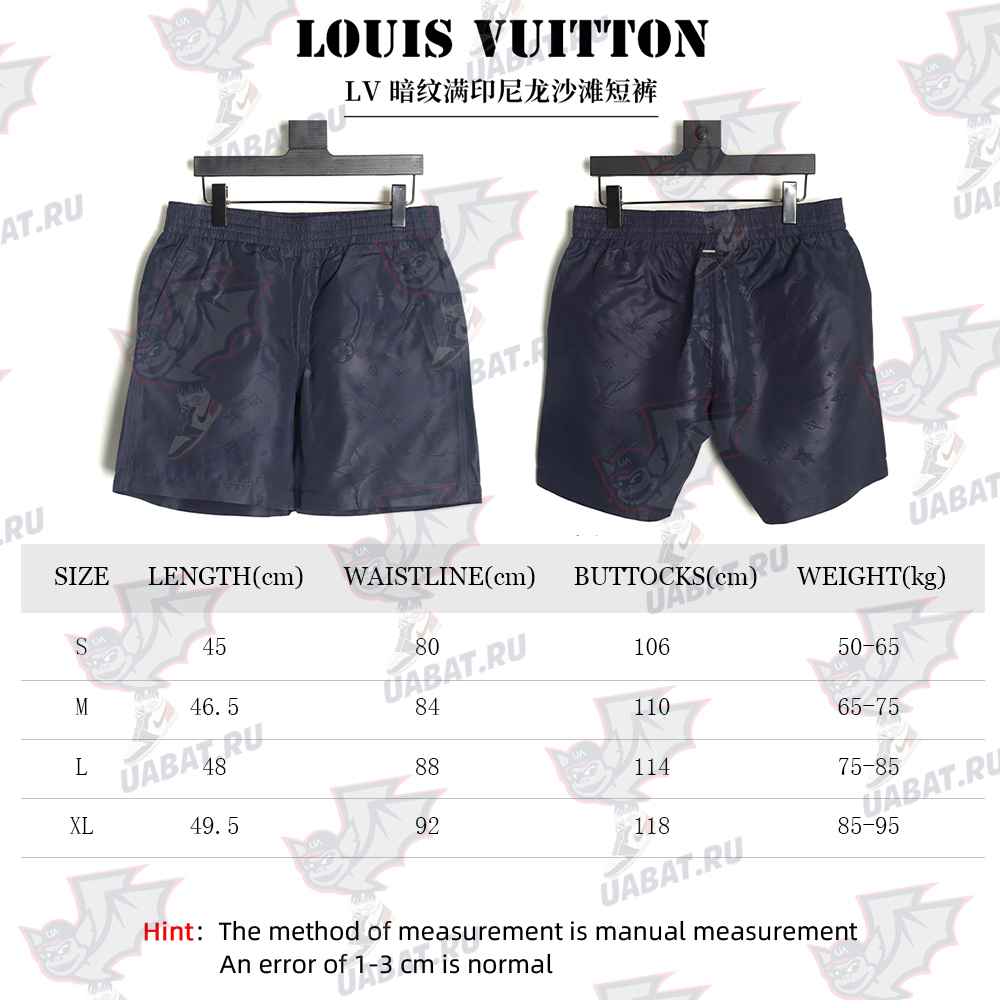 Louis Vuitton dark pattern all over print nylon beach shorts