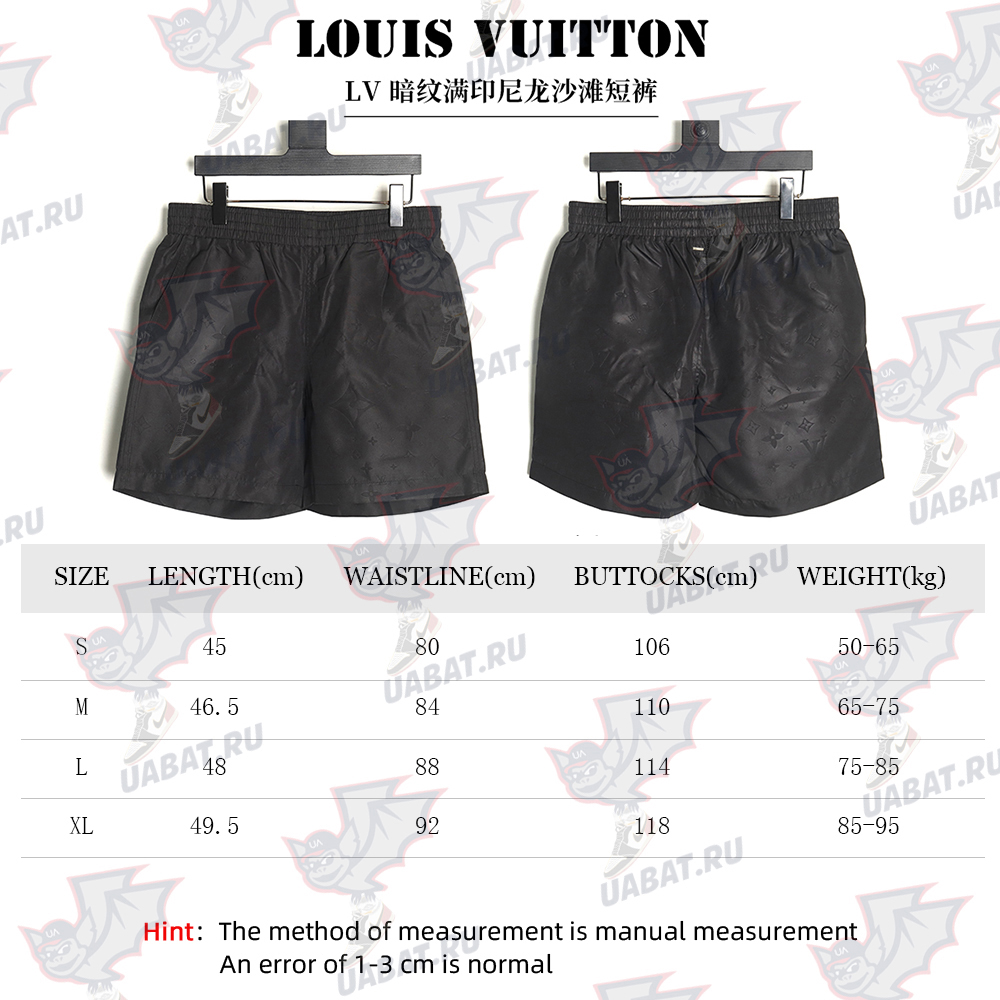 Louis Vuitton dark pattern all over print nylon beach shorts TSK1