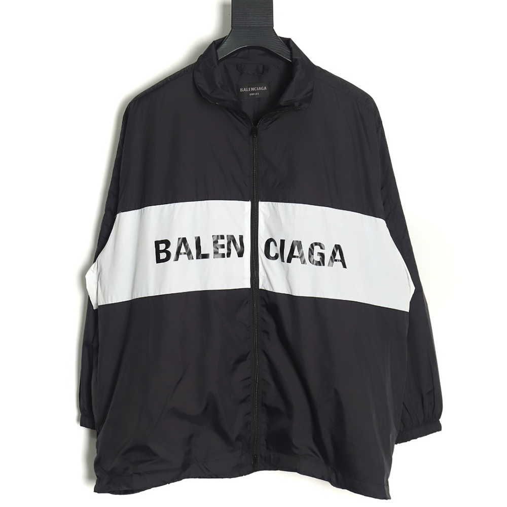 Balenciaga patchwork slogan windbreaker jacket