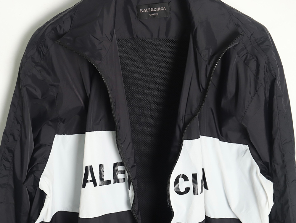 Balenciaga patchwork slogan windbreaker jacket