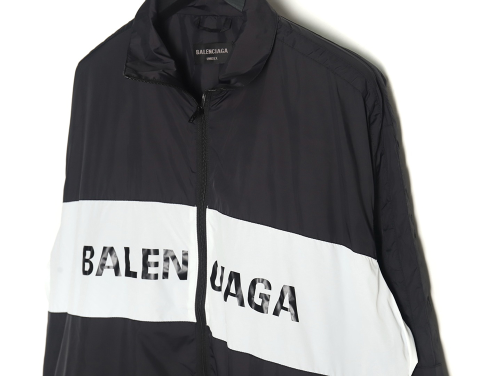 Balenciaga patchwork slogan windbreaker jacket