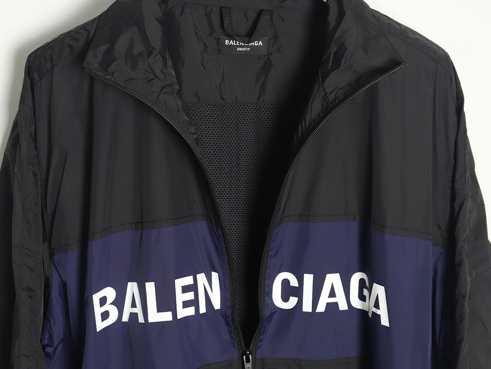 Balenciaga patchwork slogan windbreaker jacket TSK1