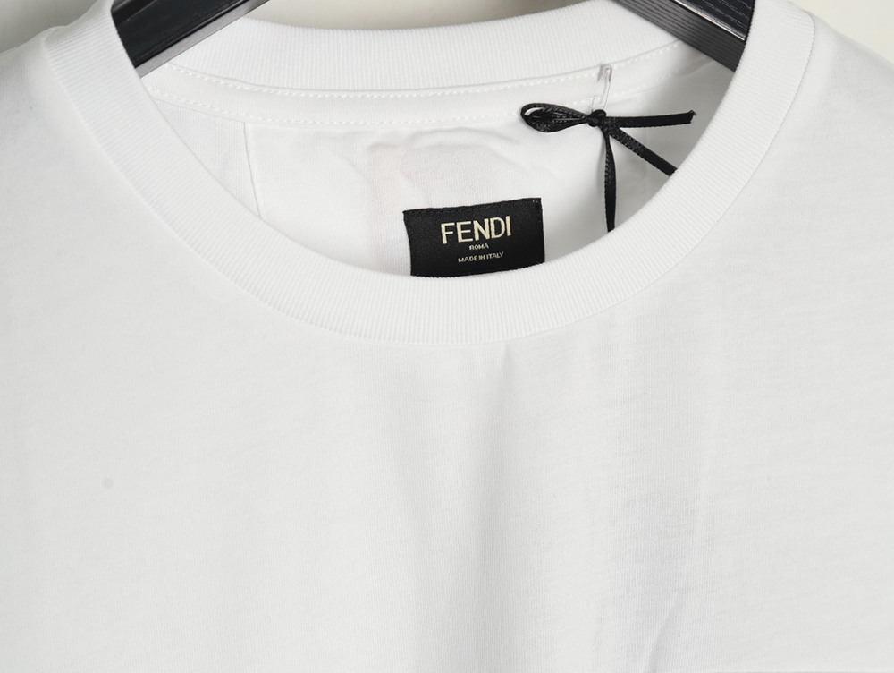 Fendi FF colorful embroidered pocket zipper short-sleeved T-shirt