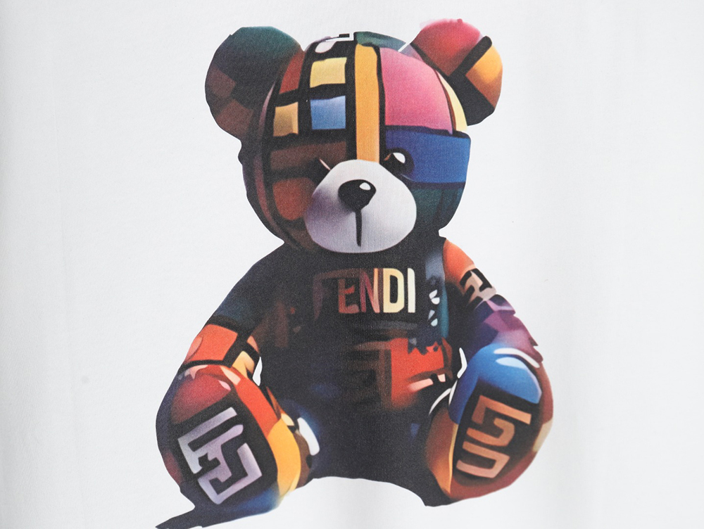 Fendi Colorful Bear Short Sleeve T-Shirt