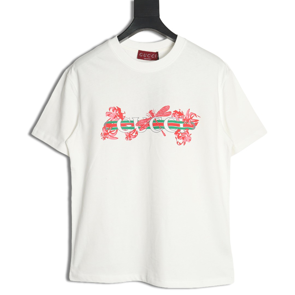 Gucci floral belt print crew neck short sleeves