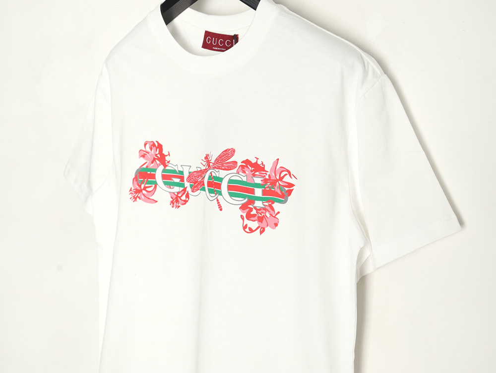 Gucci floral belt print crew neck short sleeves