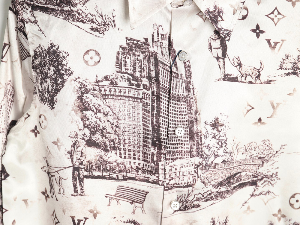 Louis Vuitton urban mulberry silk long-sleeved shirt