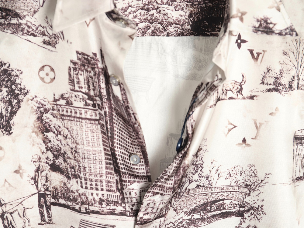 Louis Vuitton urban mulberry silk long-sleeved shirt