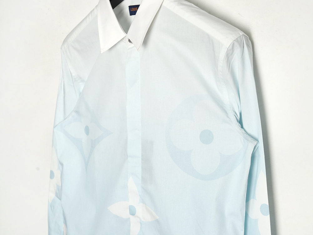 Louis Vuitton Gradient Lettering Floral Long Sleeve Shirt