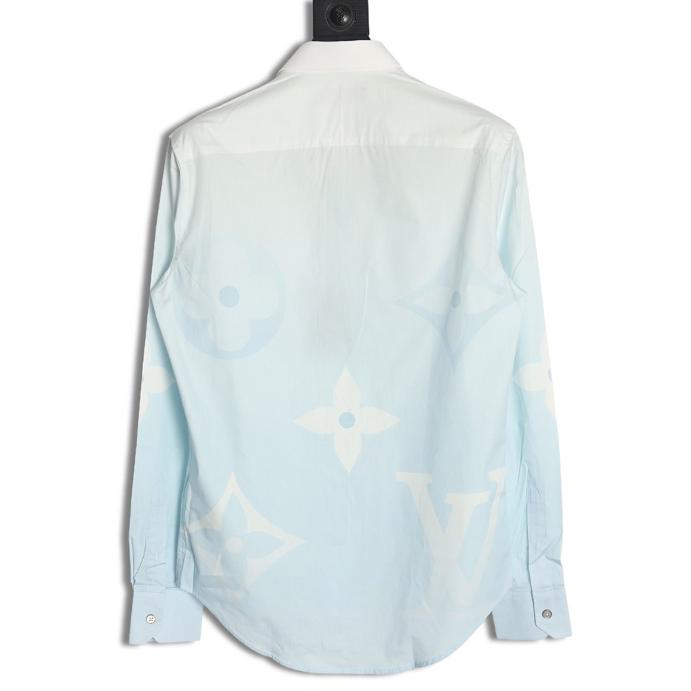 Louis Vuitton Gradient Lettering Floral Long Sleeve Shirt