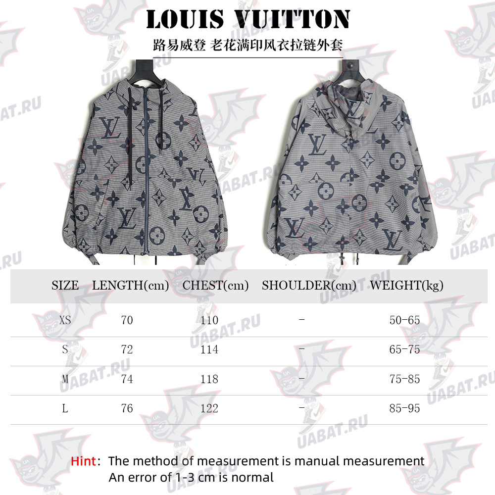 Louis Vuitton monogram full print trench coat zipper jacket