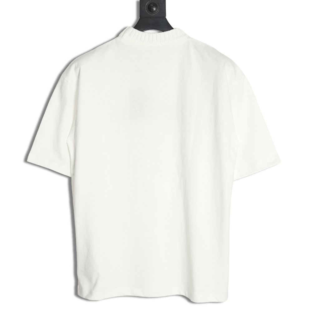 Louis Vuitton red letter embroidered round neck short-sleeved T-shirt