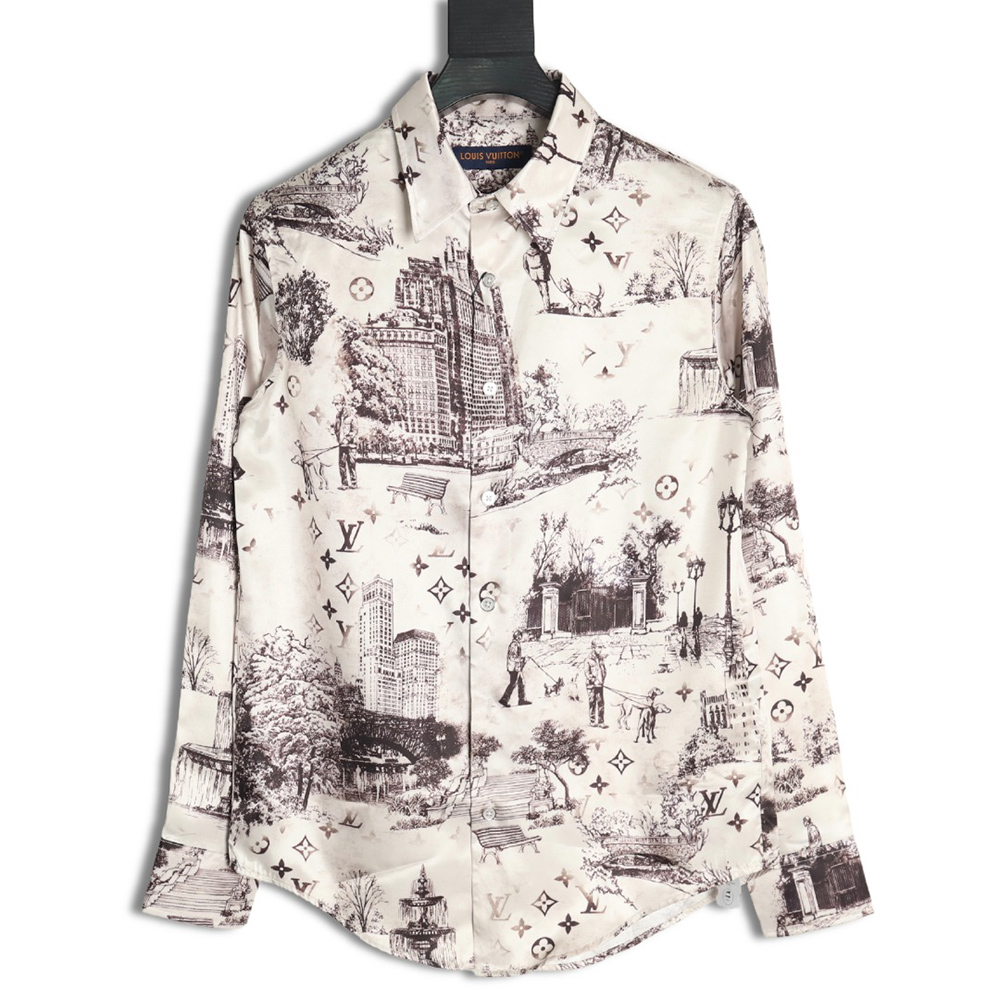 Louis Vuitton urban mulberry silk long-sleeved shirt