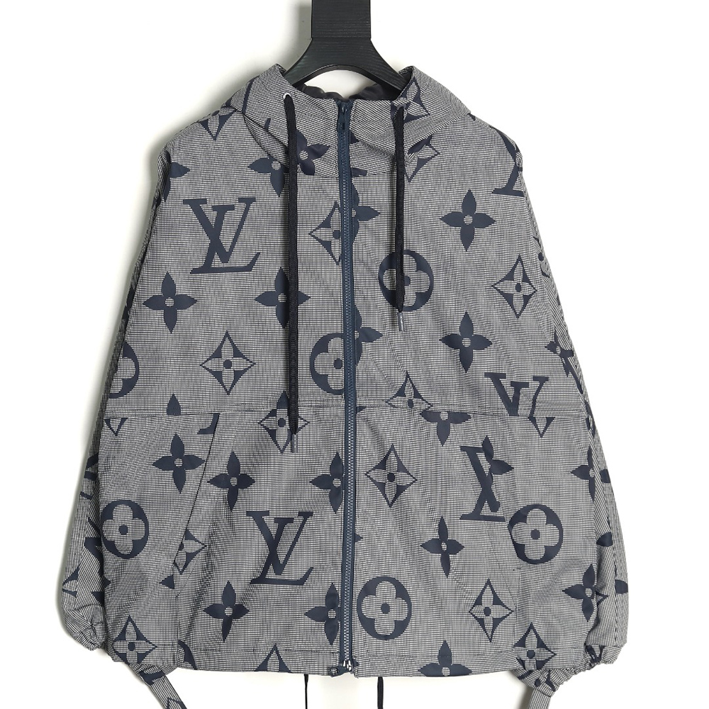 Louis Vuitton monogram full print trench coat zipper jacket