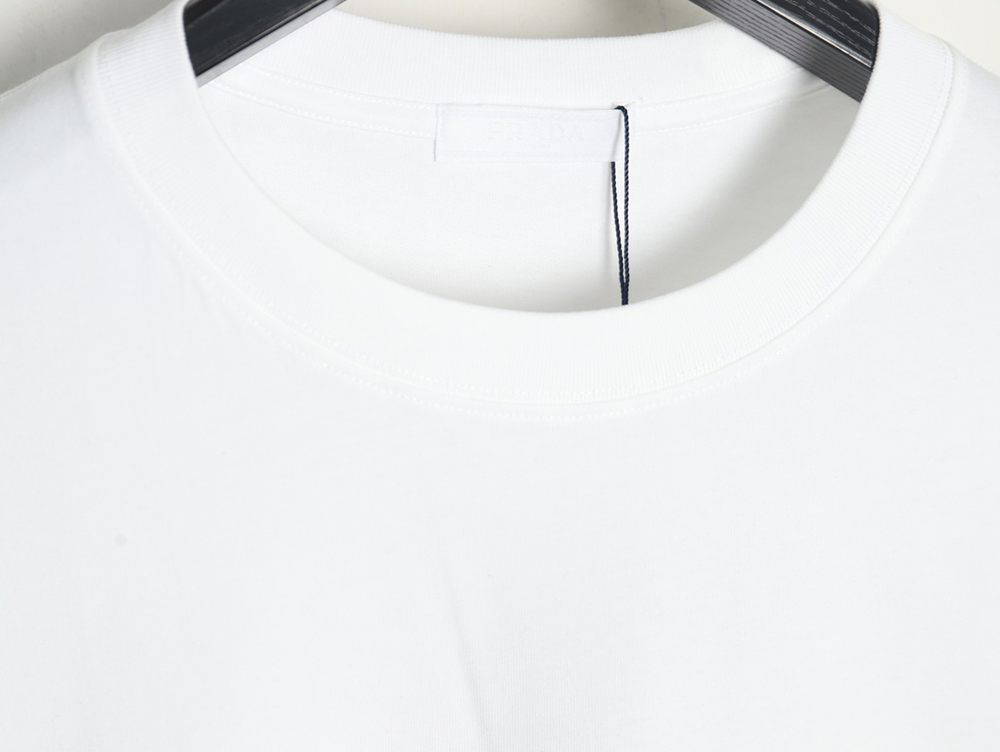 Prada Nine-grid Square Letter Round Neck Short Sleeve