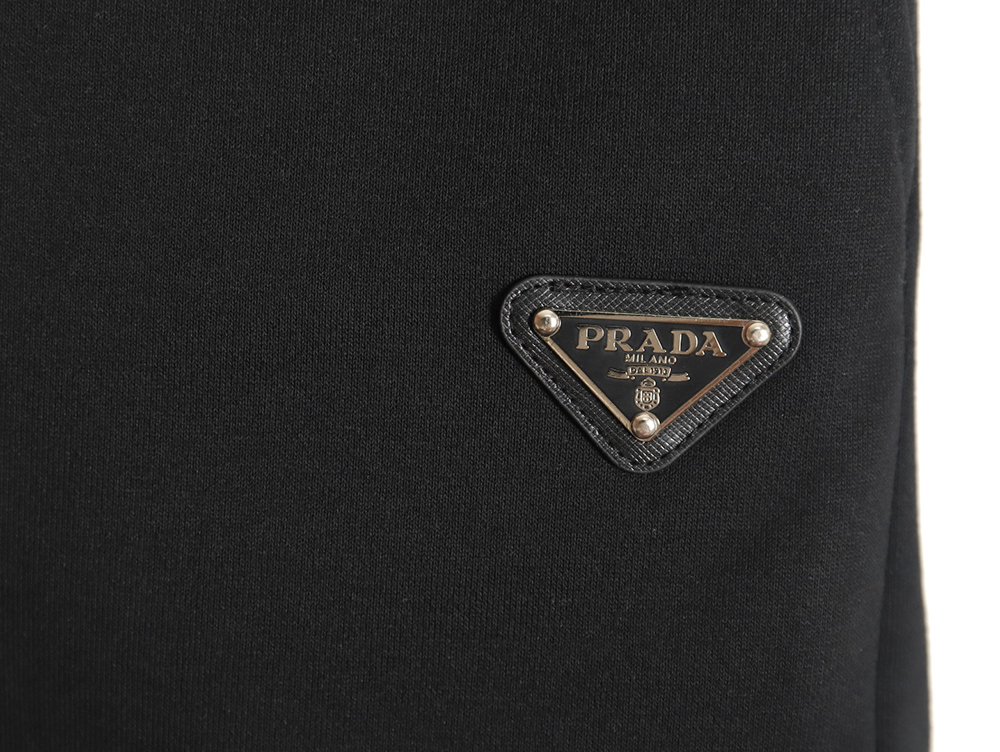 Prada triangle logo red rubber shorts