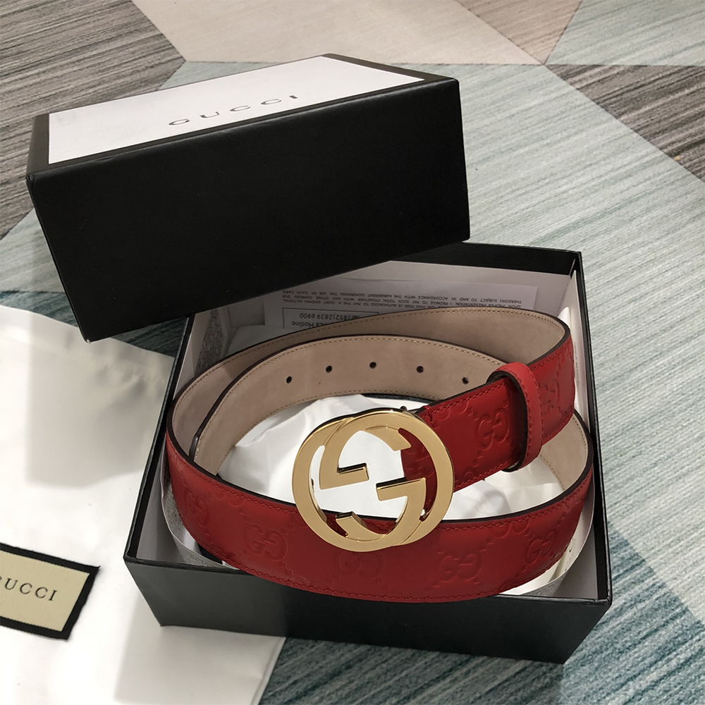 Gucci Interlocking Double G buckle belt 813008