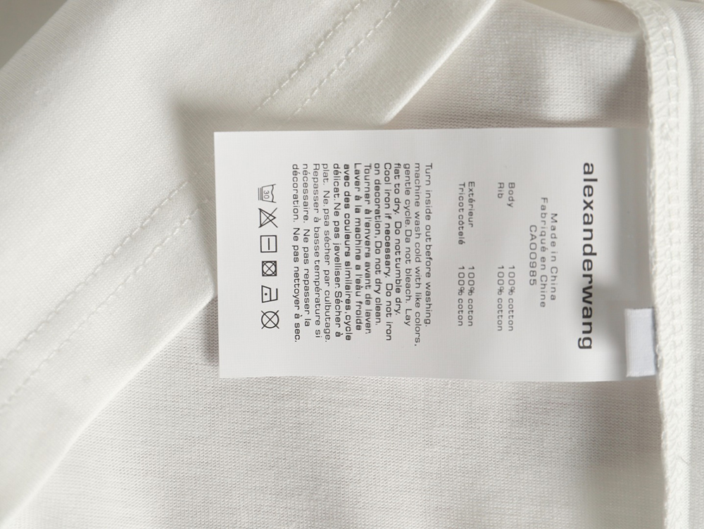 Alexander Wang hem foam letter short-sleeved T-shirt