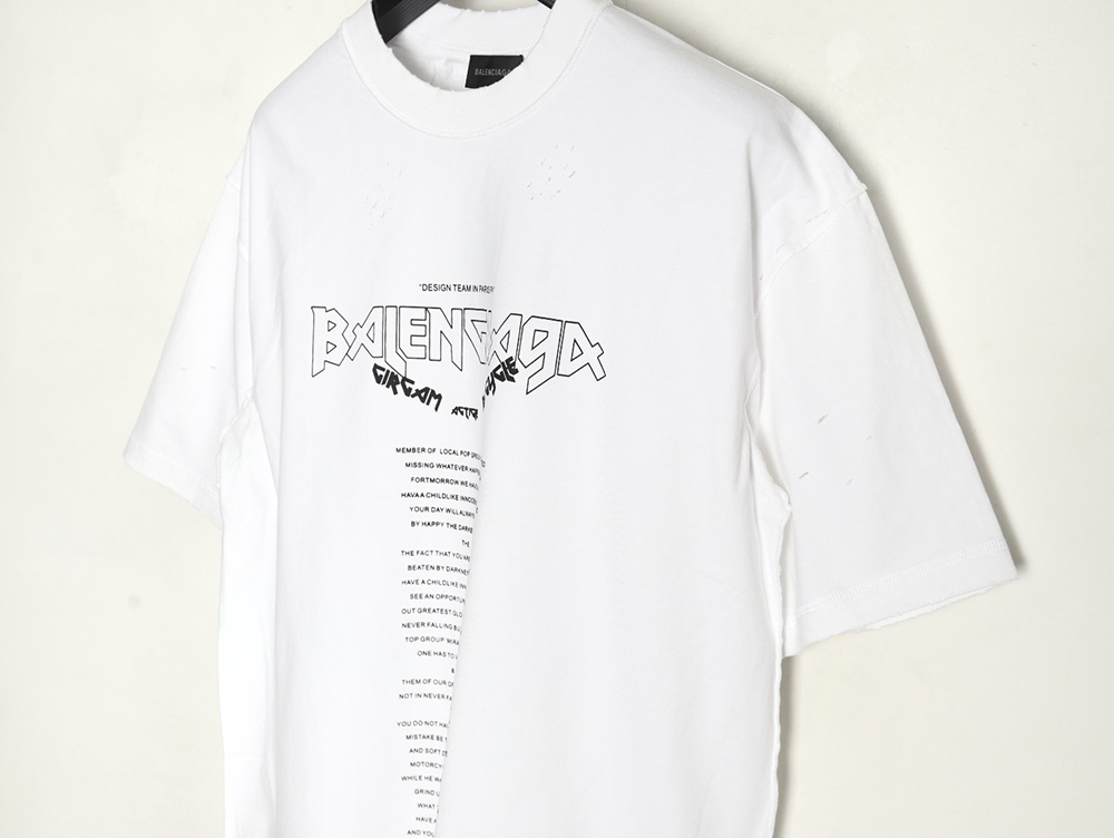 Balenciaga Newspaper layout large print cut short sleeve T-shirt