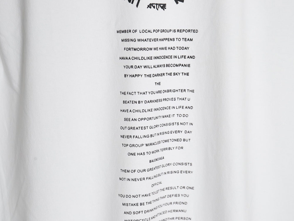 Balenciaga Newspaper layout large print cut short sleeve T-shirt
