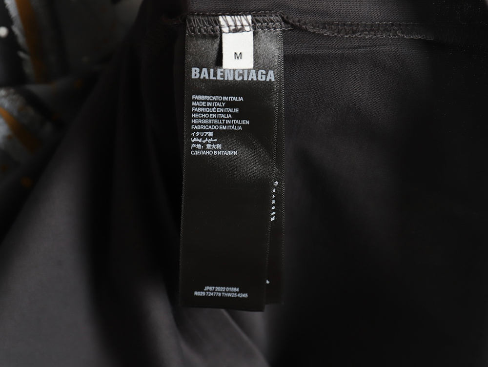 Balenciaga washed hand-painted lettering round neck T-shirt
