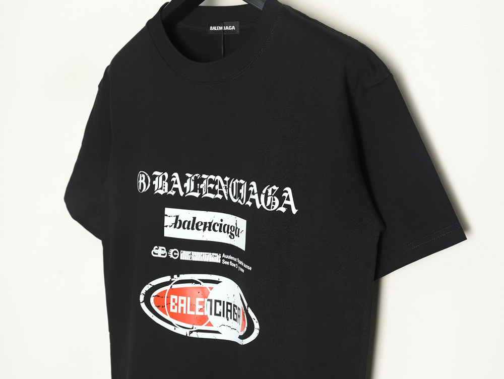 Balenciaga Destroyed Letters Short Sleeve T-shirt TSK1