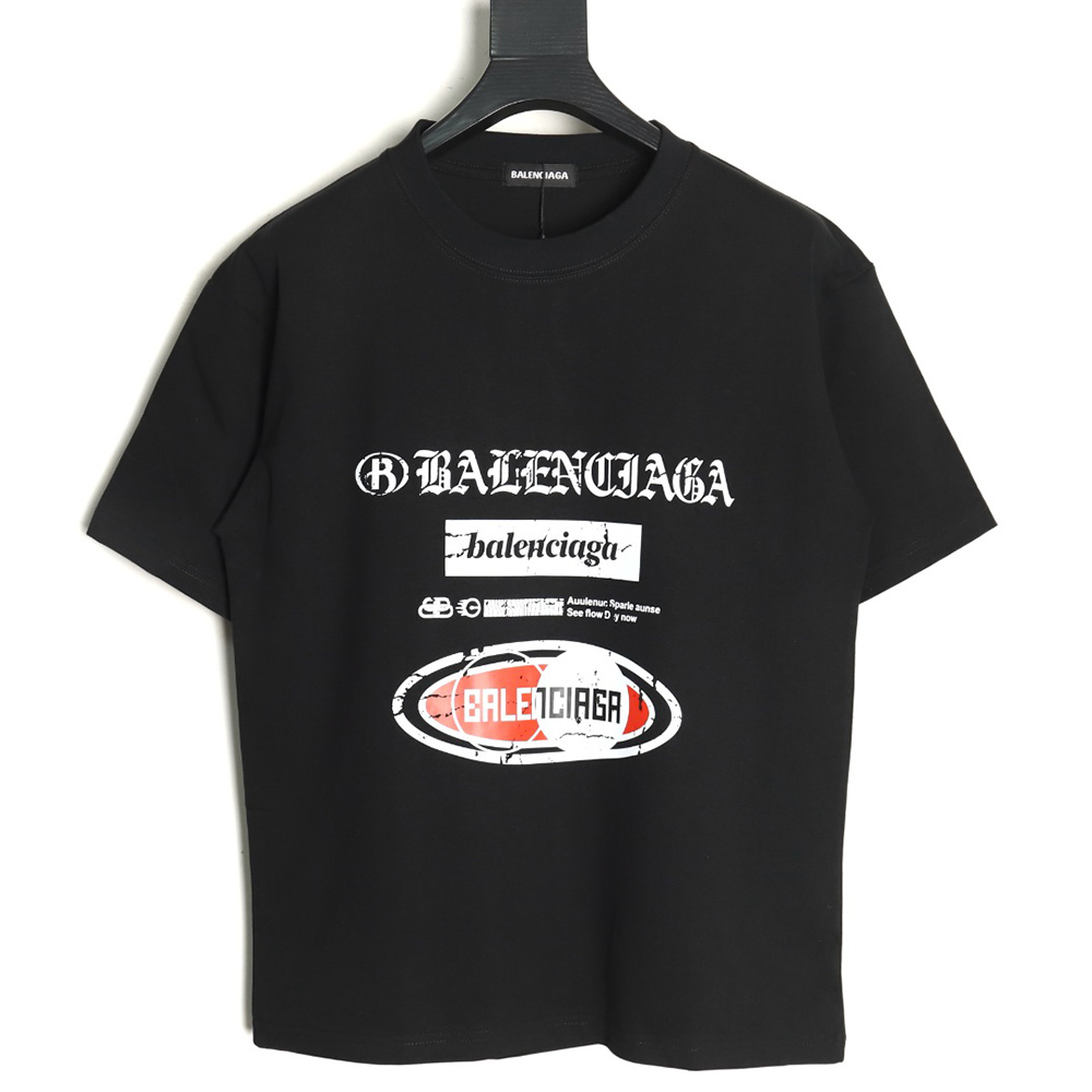 Balenciaga Destroyed Letters Short Sleeve T-shirt TSK1