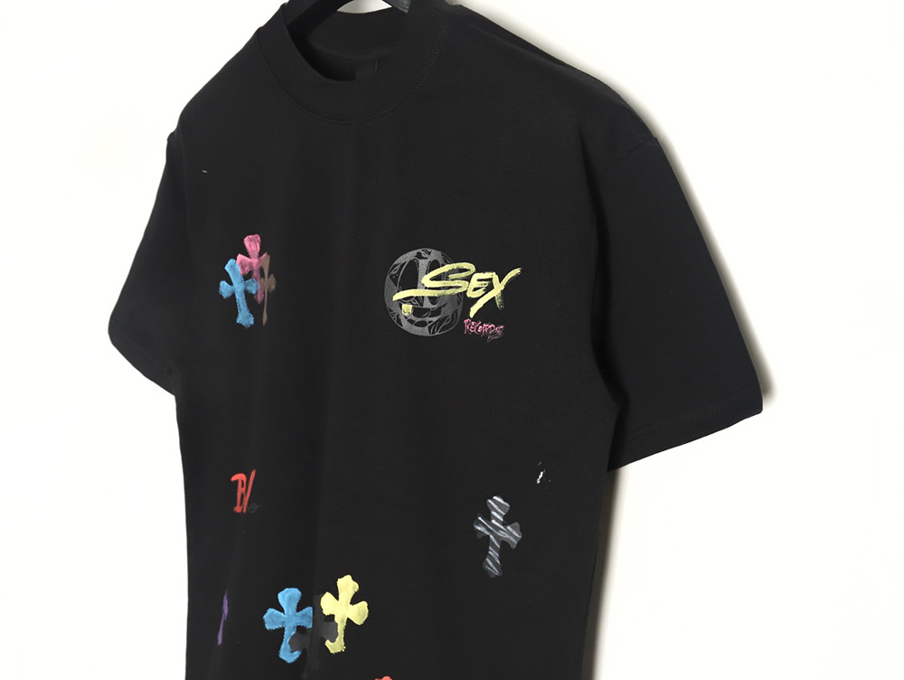 Chrome Hearts Painted Cross Short Sleeve T-Shirt