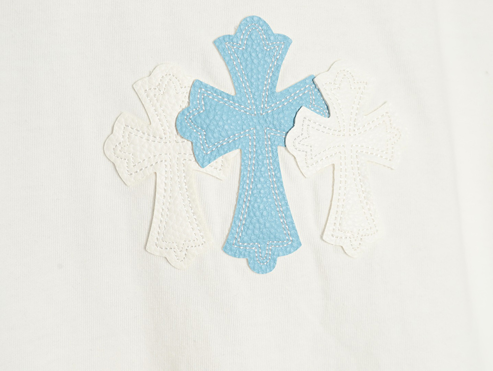 Chrome Hearts leather logo short-sleeved T-shirt TSK2