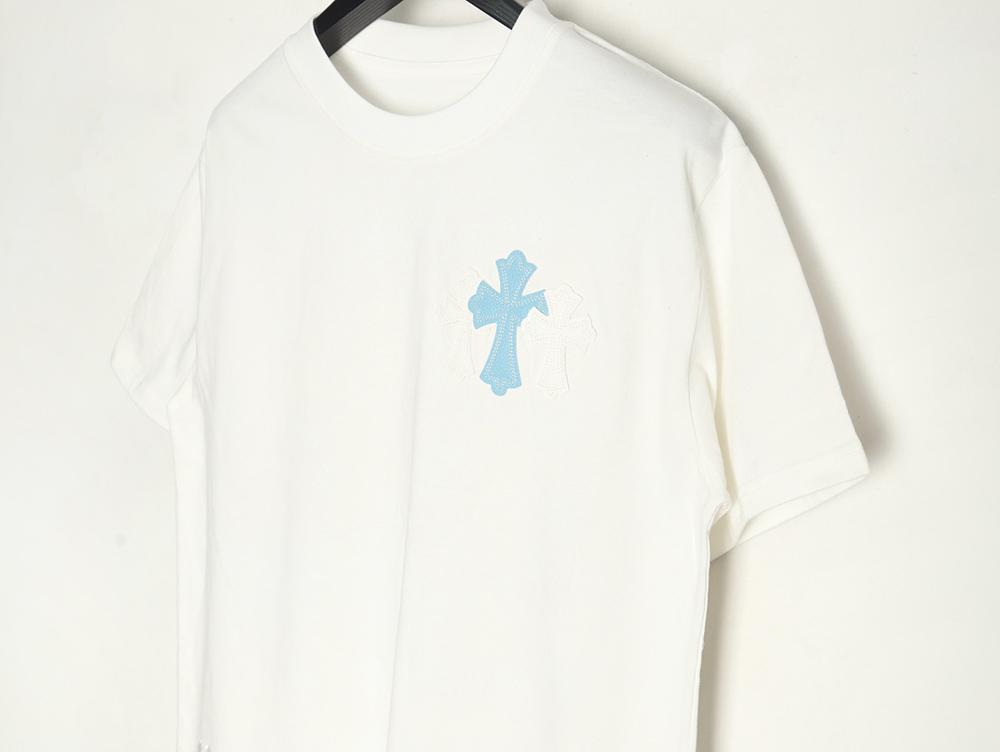 Chrome Hearts leather logo short-sleeved T-shirt TSK2