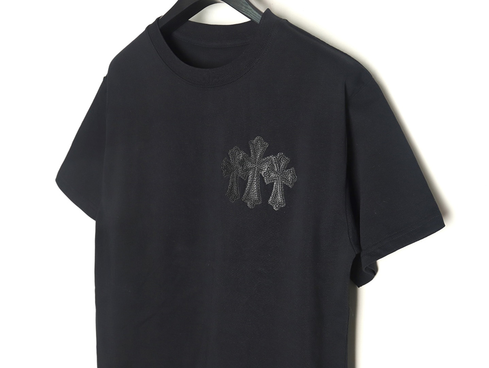 Chrome Hearts leather logo short-sleeved T-shirt TSK3
