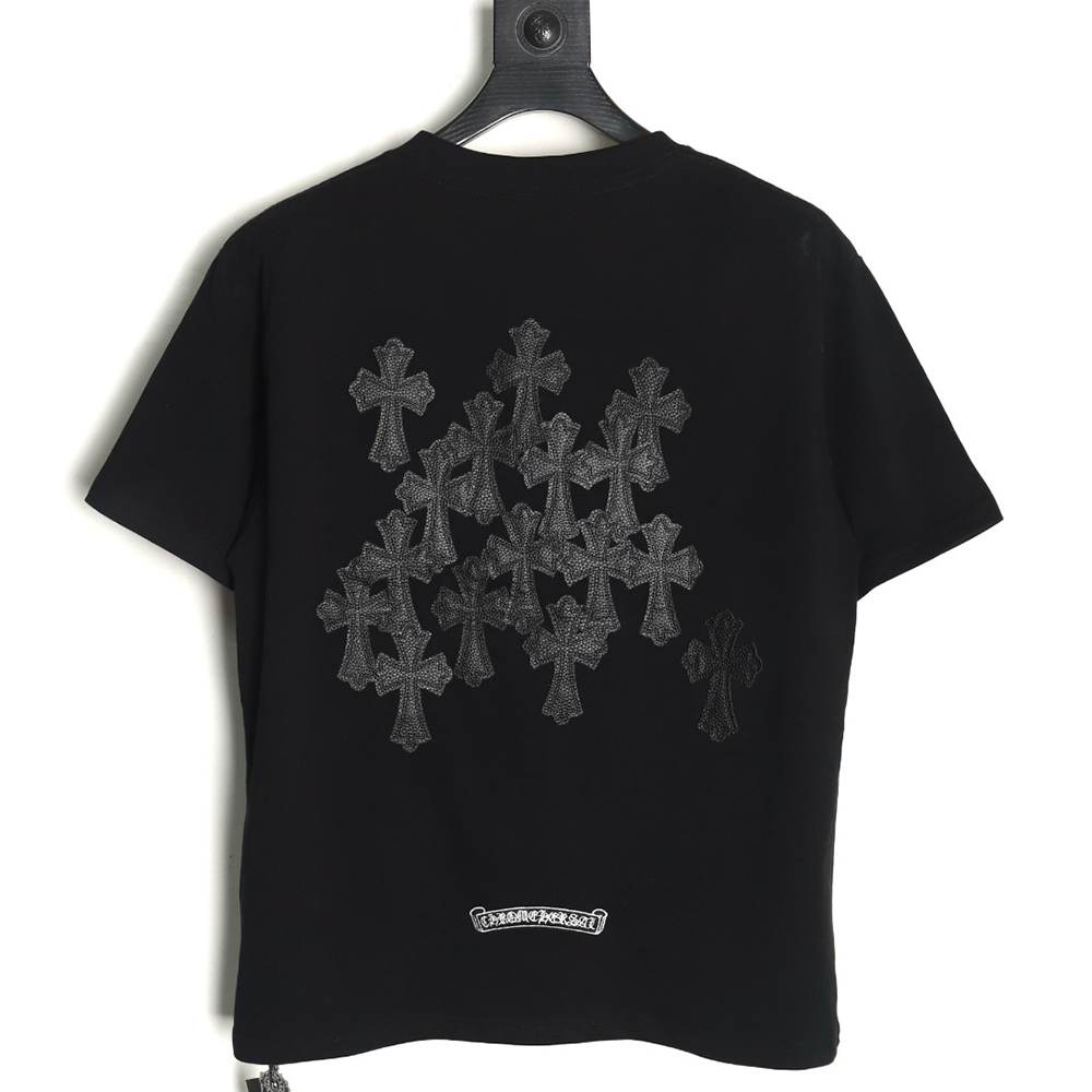 Chrome Hearts leather logo short-sleeved T-shirt TSK3