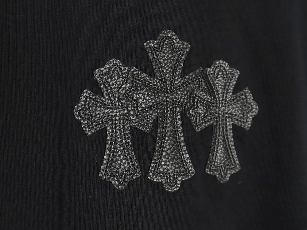 Chrome Hearts leather logo short-sleeved T-shirt TSK3