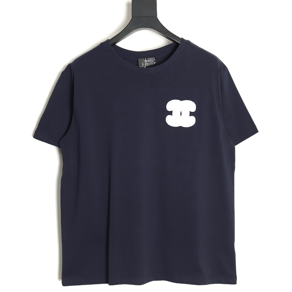 Chanel Double CC Flocked Logo Short Sleeve T-Shirt