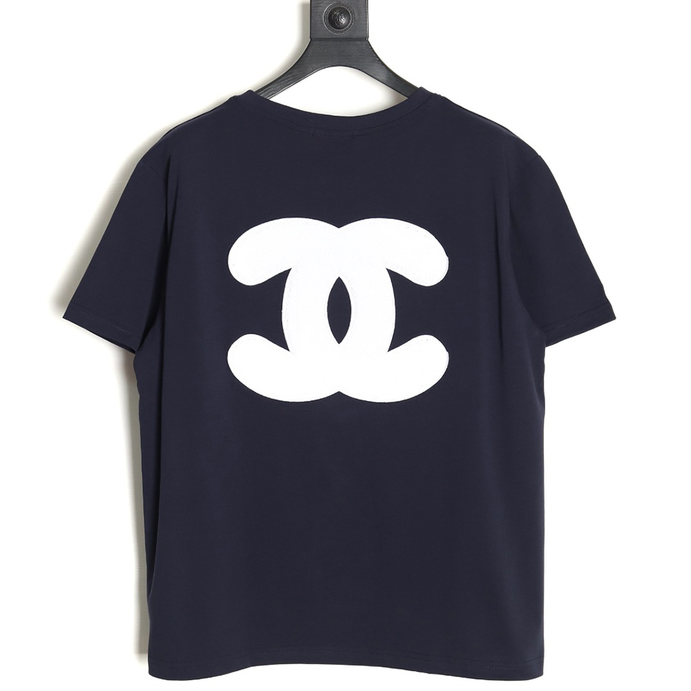 Chanel Double CC Flocked Logo Short Sleeve T-Shirt