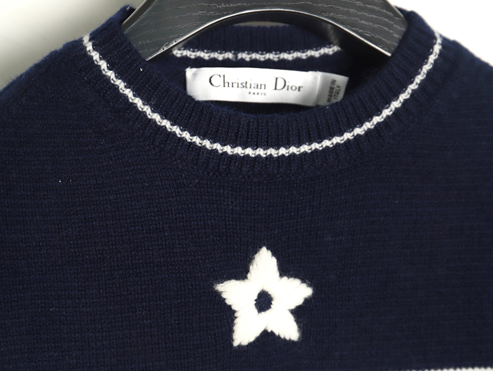 Dior letter knitted sweater short sleeves