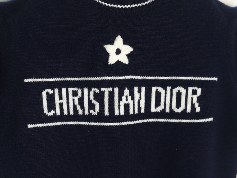 Dior letter knitted sweater short sleeves