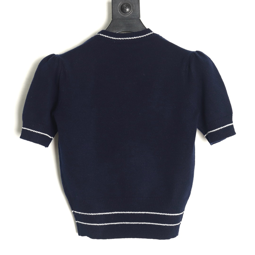 Dior letter knitted sweater short sleeves