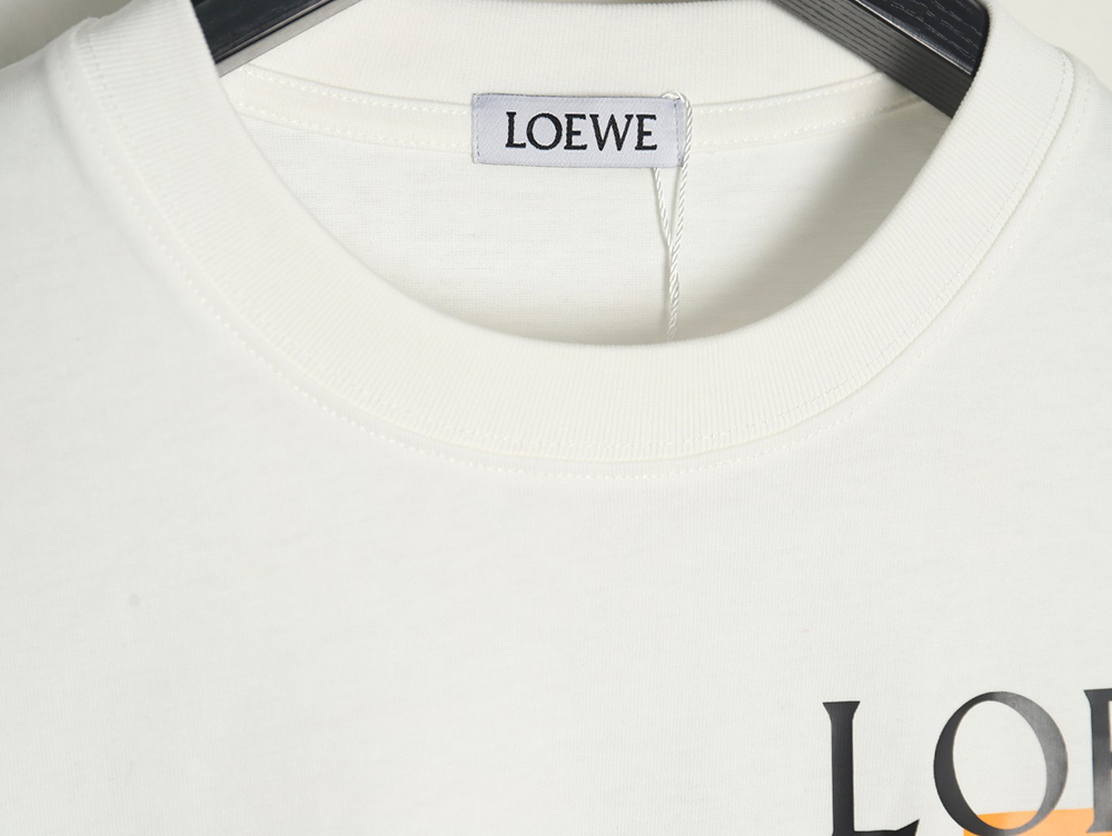 Loewe fluorescent yellow label short-sleeved T-shirt