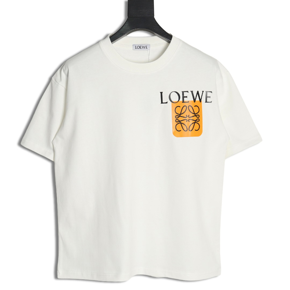 Loewe fluorescent yellow label short-sleeved T-shirt