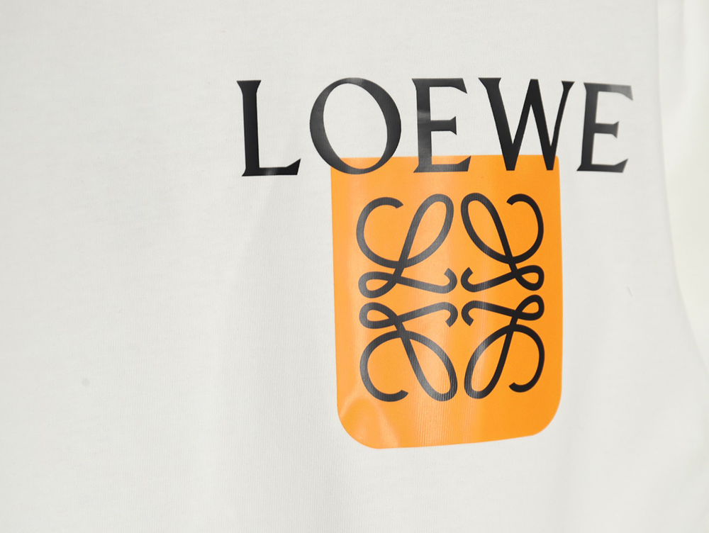 Loewe fluorescent yellow label short-sleeved T-shirt
