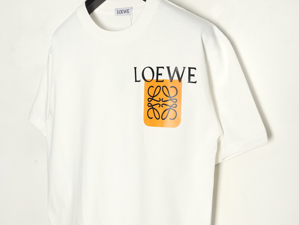 Loewe fluorescent yellow label short-sleeved T-shirt