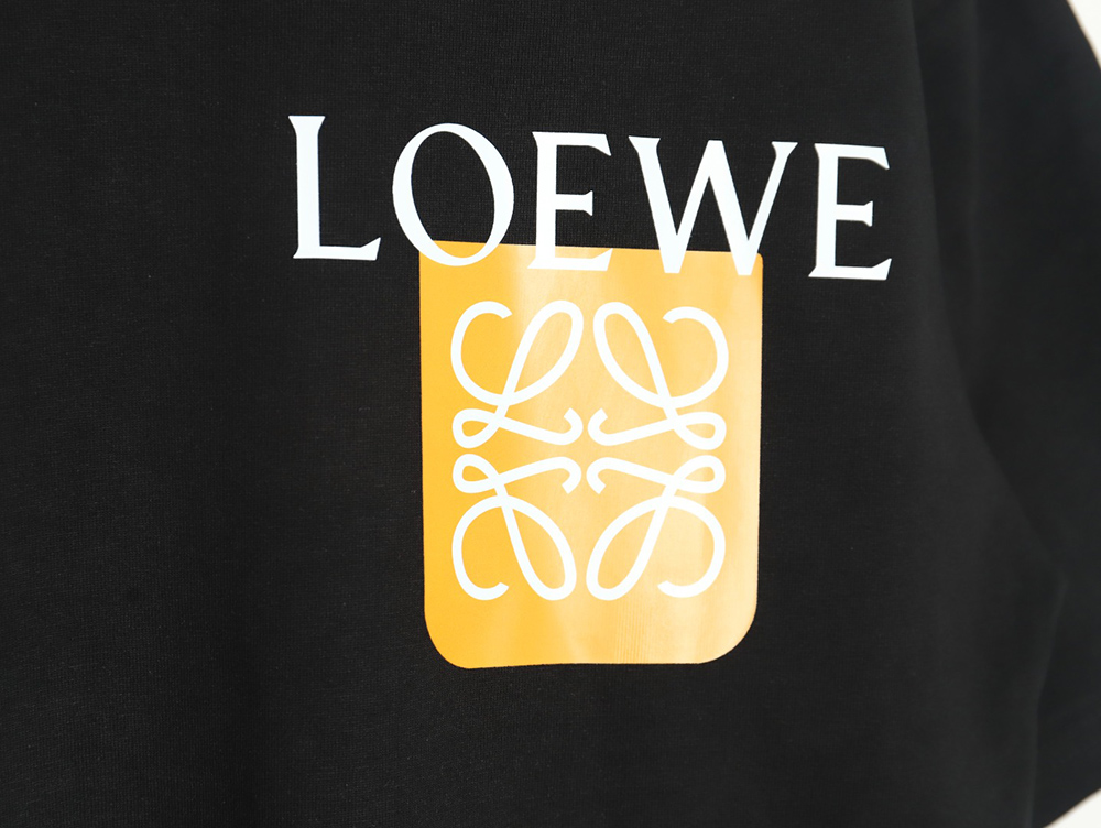 Loewe fluorescent yellow label short-sleeved T-shirt TSK1
